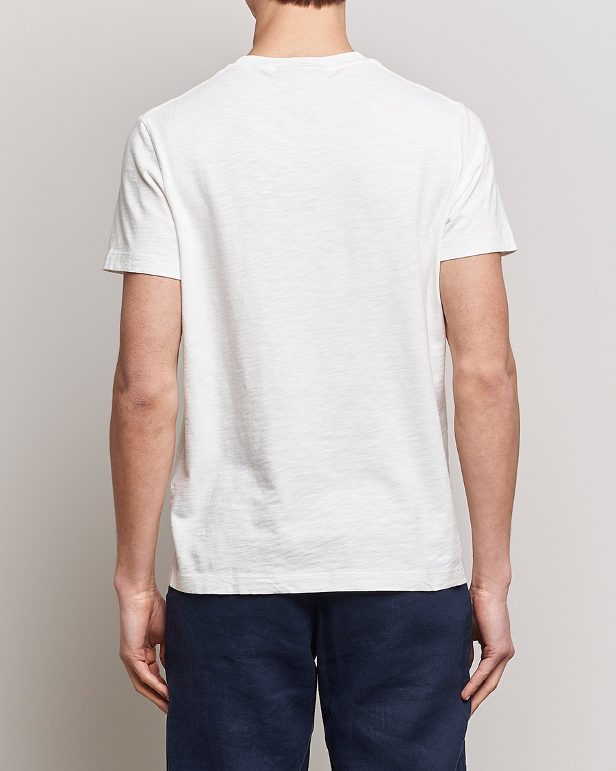 Herre | T-Shirts | Morris | Lily Slub Pocket Crew Neck Tee White