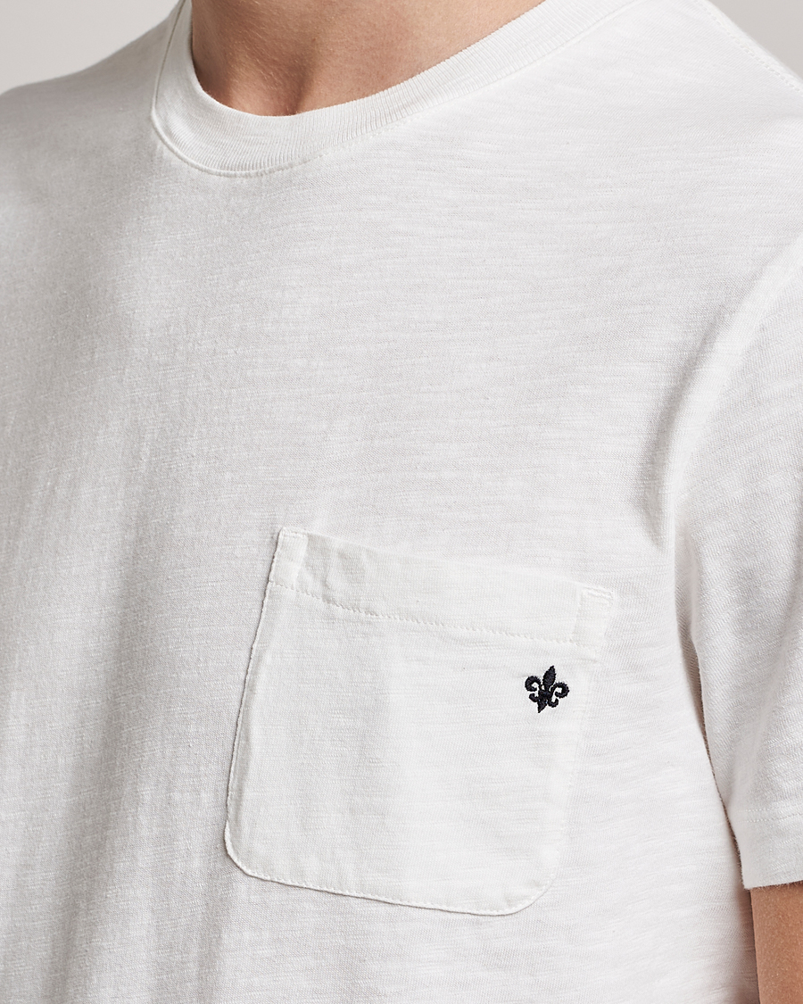 Herre | T-Shirts | Morris | Lily Slub Pocket Crew Neck Tee White