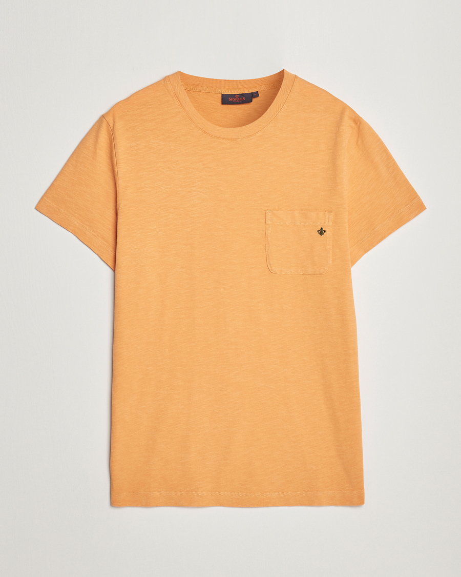 Herre | T-Shirts | Morris | Lily Slub Pocket Crew Neck Tee Orange