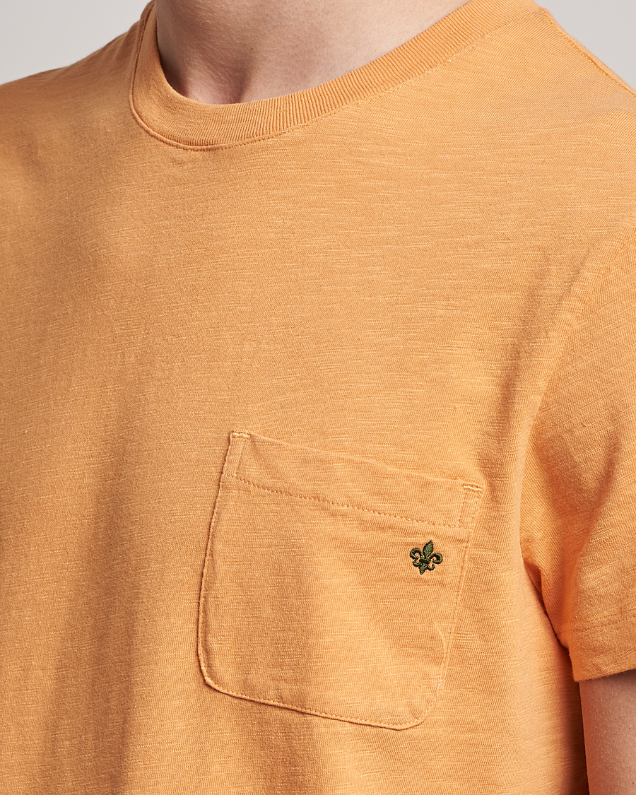 Herre | T-Shirts | Morris | Lily Slub Pocket Crew Neck Tee Orange