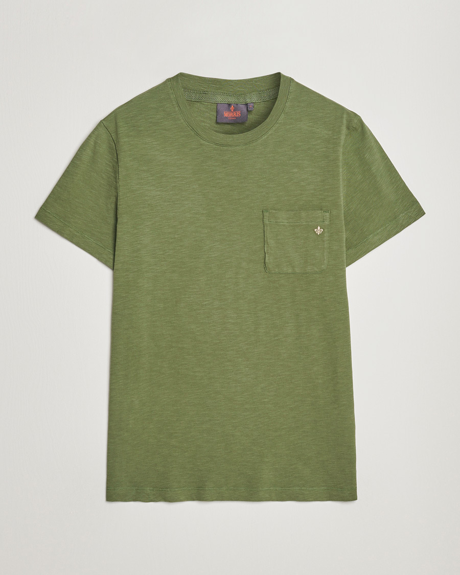 Herre | T-Shirts | Morris | Lily Slub Pocket Crew Neck Tee Olive