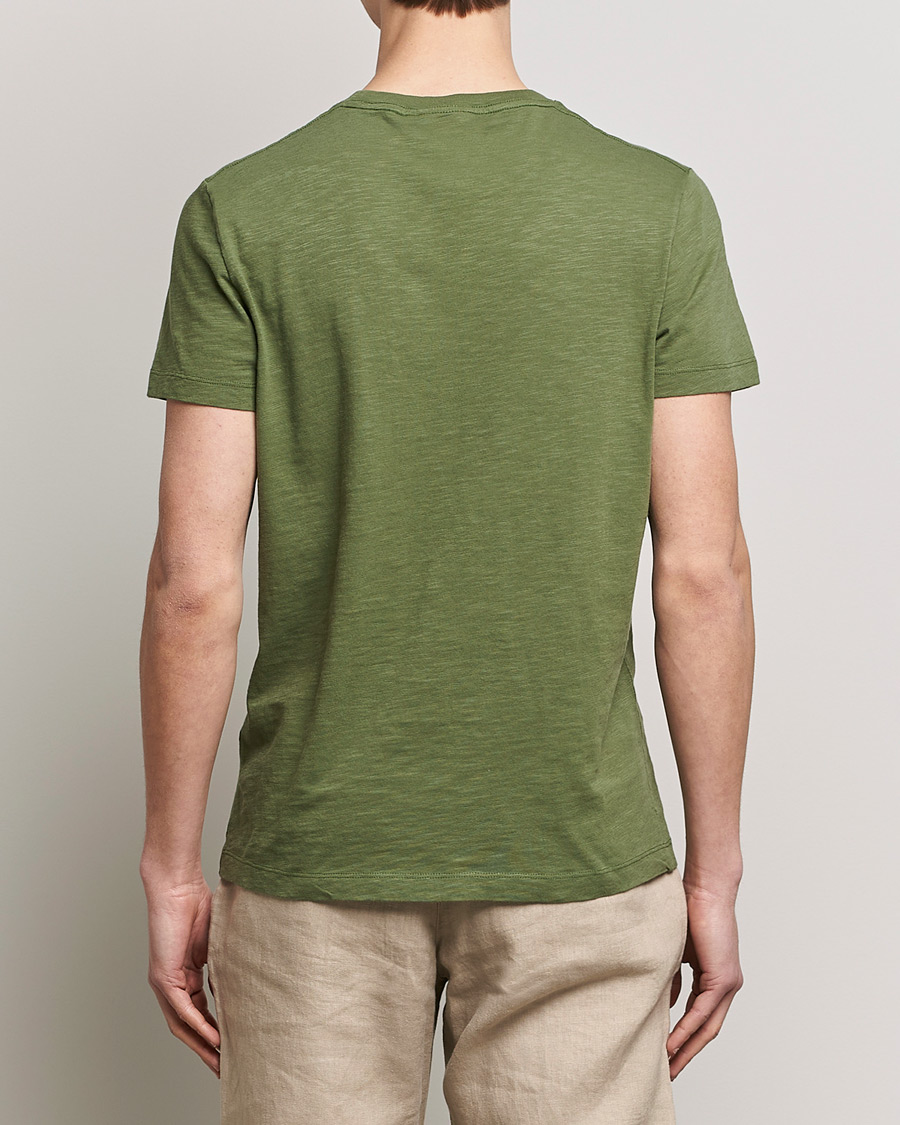 Herre | T-Shirts | Morris | Lily Slub Pocket Crew Neck Tee Olive