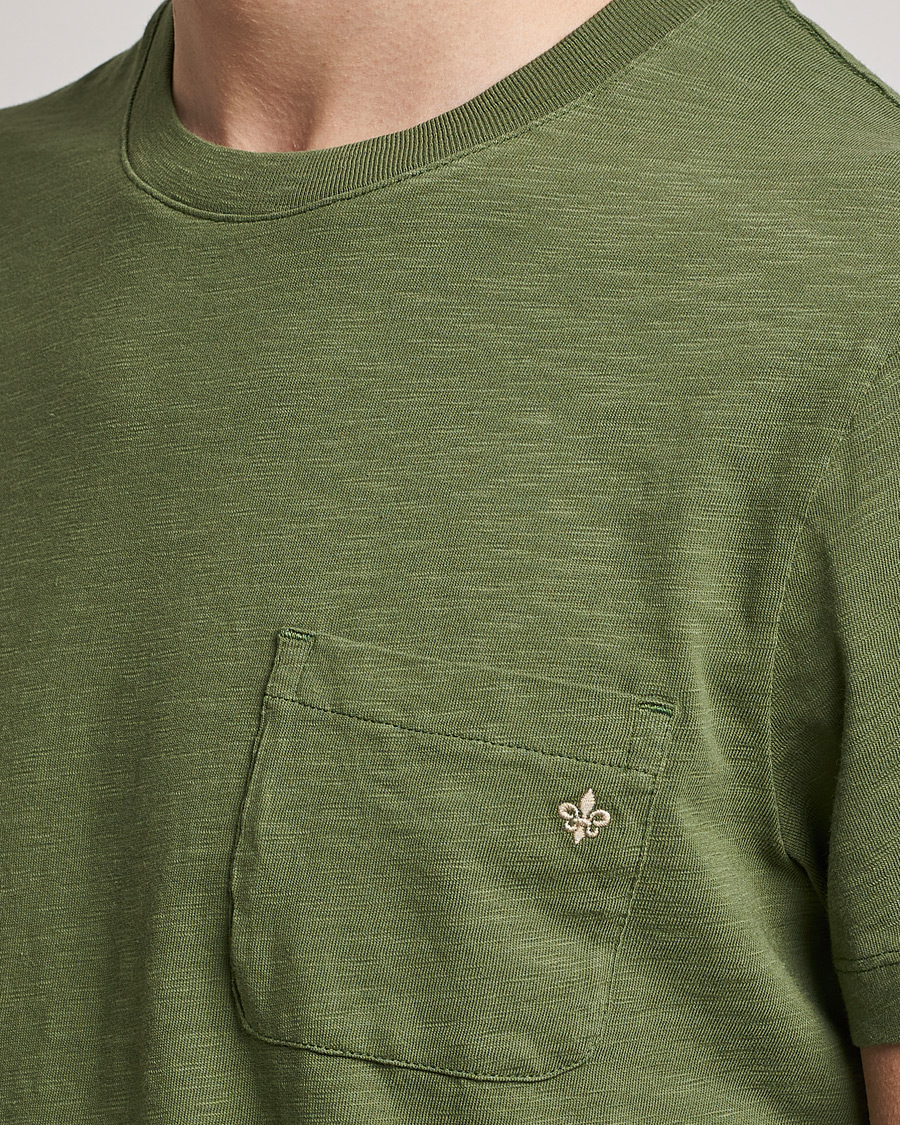 Herre | T-Shirts | Morris | Lily Slub Pocket Crew Neck Tee Olive