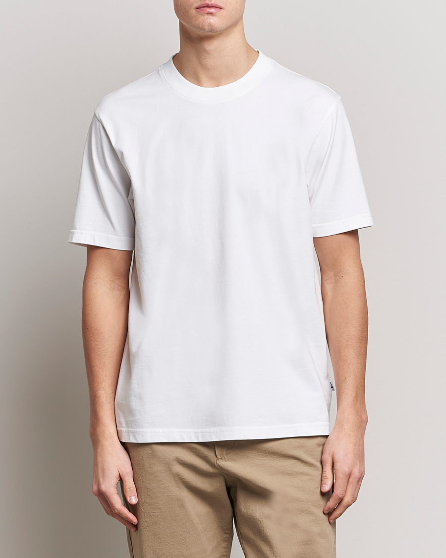 Herre | Hvite t-shirts | NN07 | Adam Pima Crew Neck T-Shirt White