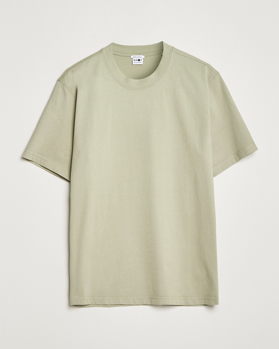 Herre | T-Shirts | NN07 | Adam Pima Crew Neck T-Shirt Pale Green