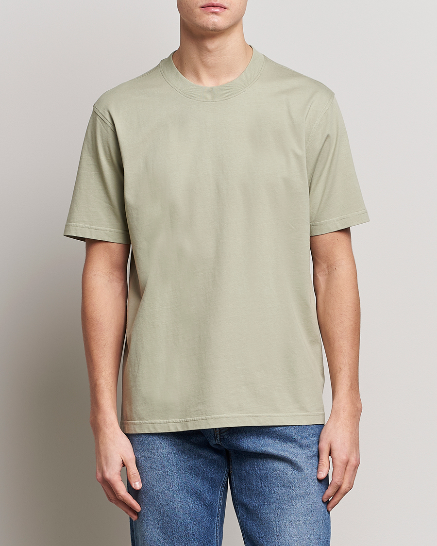 Herre |  | NN07 | Adam Pima Crew Neck T-Shirt Pale Green