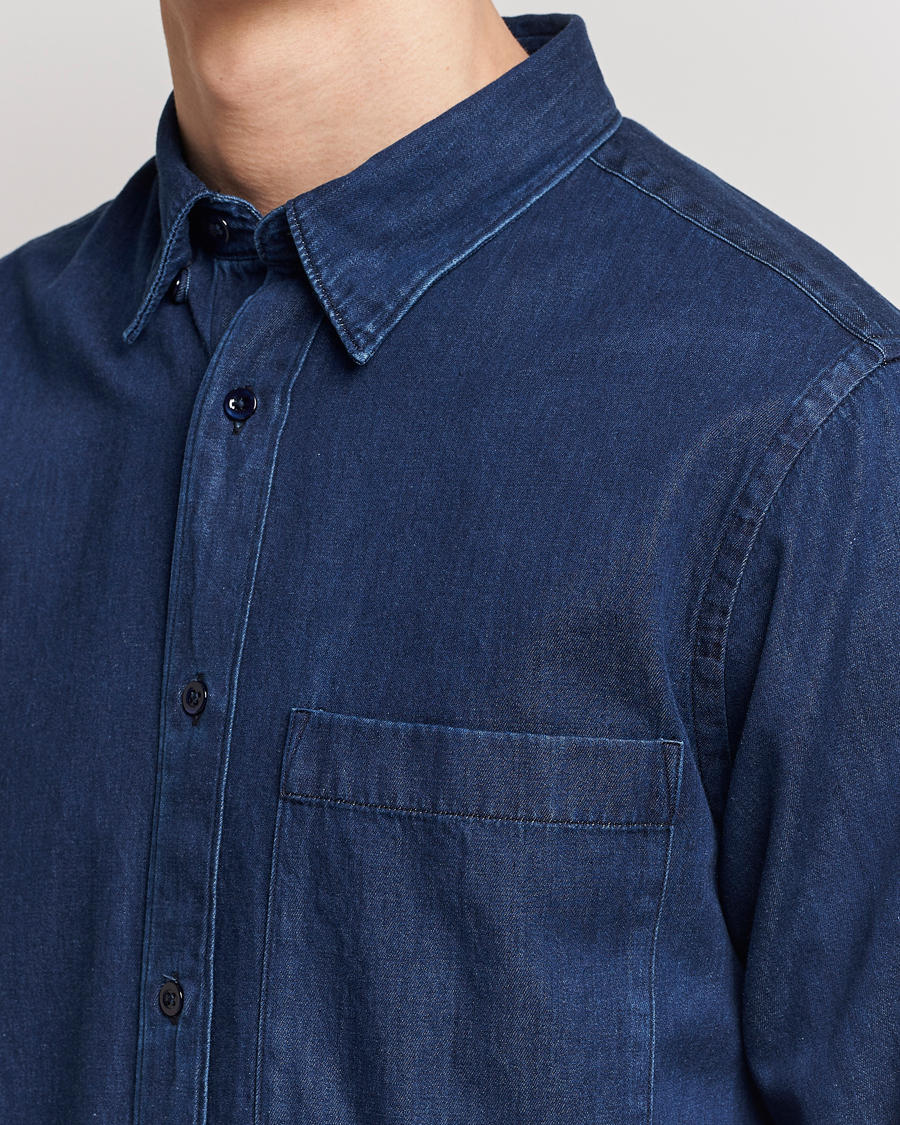 Herre | Skjorter | NN07 | Cohen Tencel Denim Shirt Dark Indigo