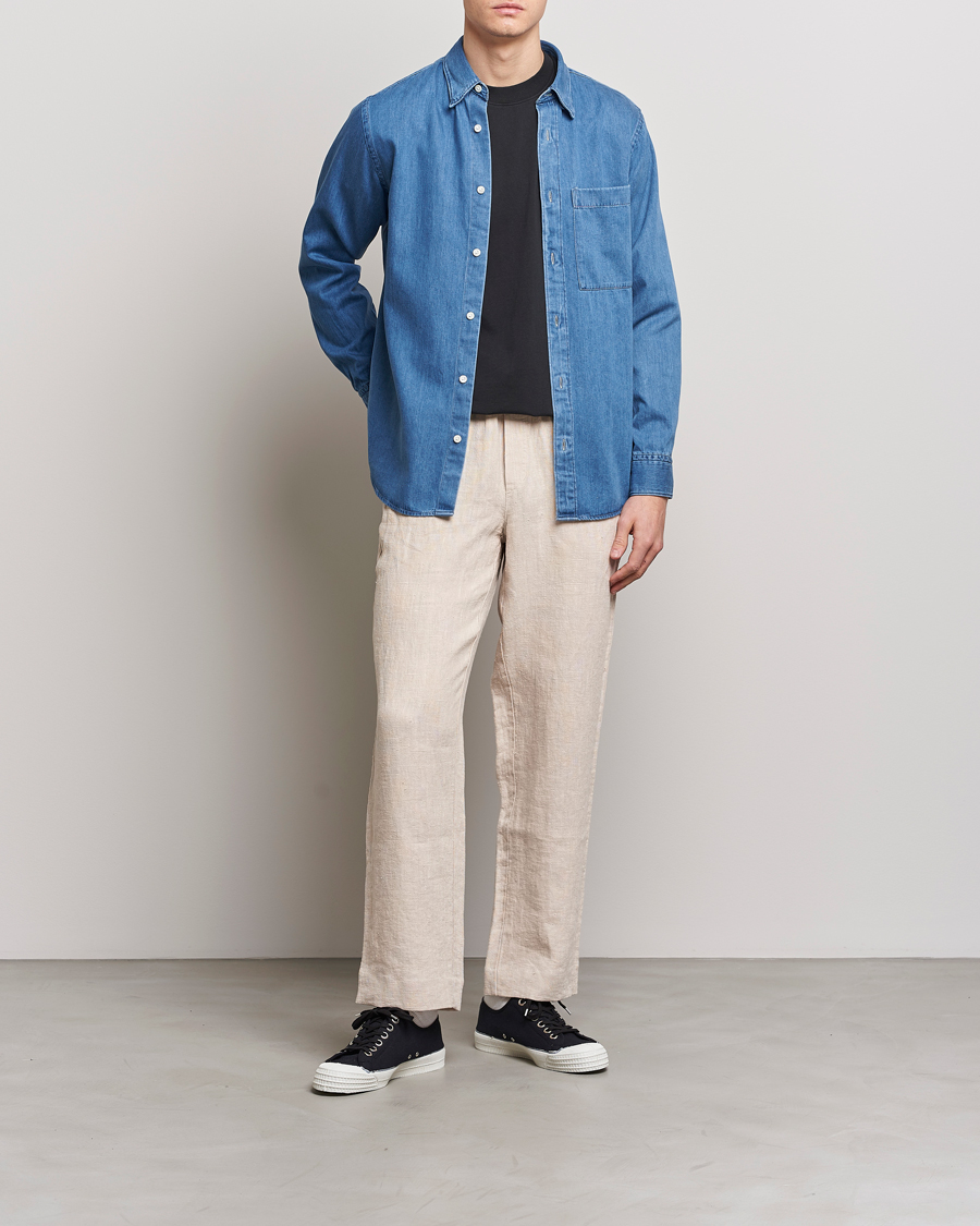 Herre | Skjorter | NN07 | Cohen Tencel Denim Shirt Medium Blue