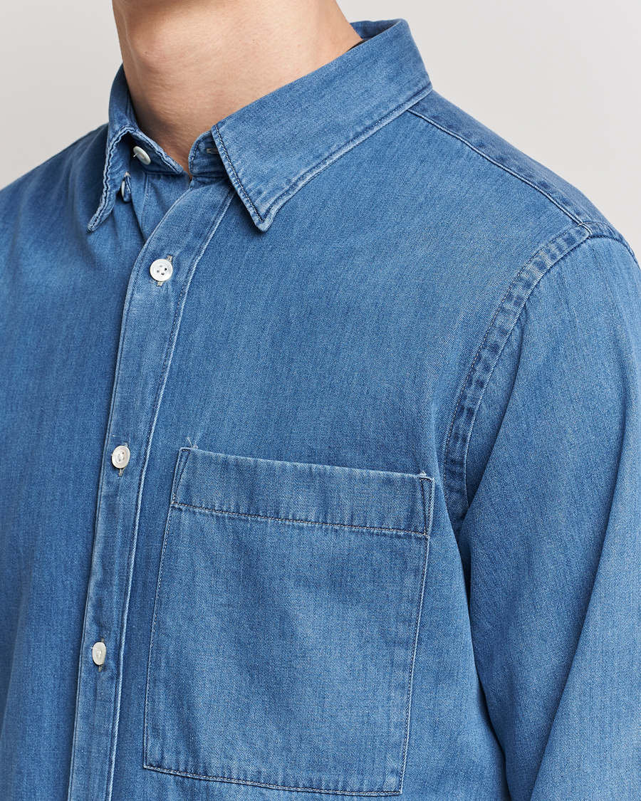 Herre | Skjorter | NN07 | Cohen Tencel Denim Shirt Medium Blue