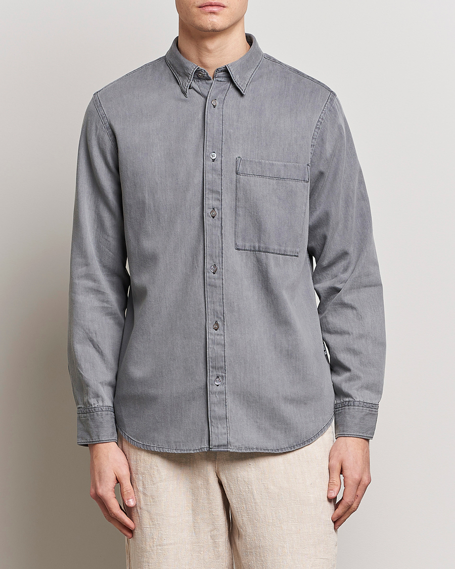 Herre | Skjorter | NN07 | Cohen Tencel Denim Shirt Grey Denim