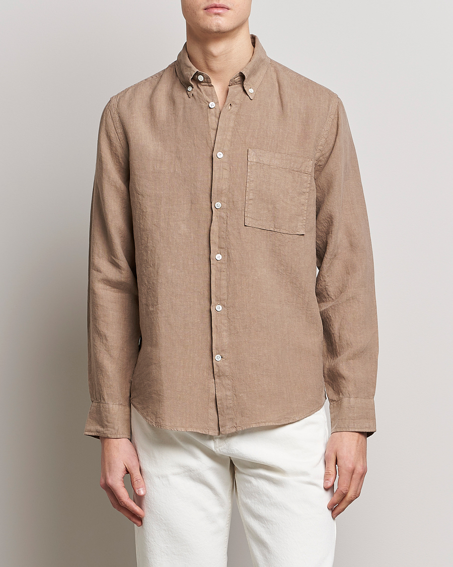 Herre |  | NN07 | Arne Linen Shirt Greige