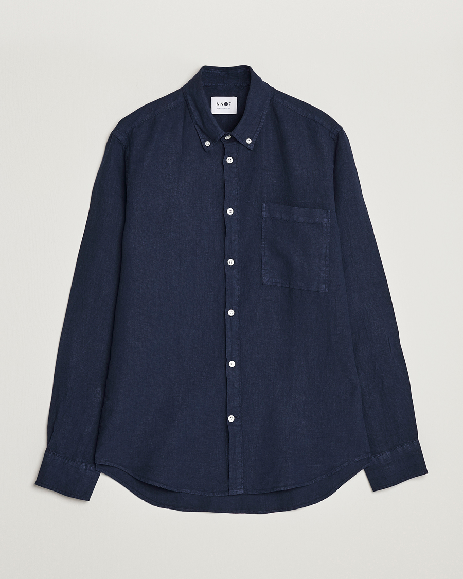 Herre | Skjorter | NN07 | Arne Linen Shirt Navy Blue