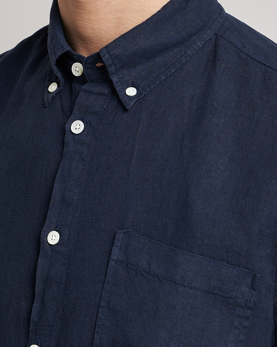 Herre | Skjorter | NN07 | Arne Linen Shirt Navy Blue
