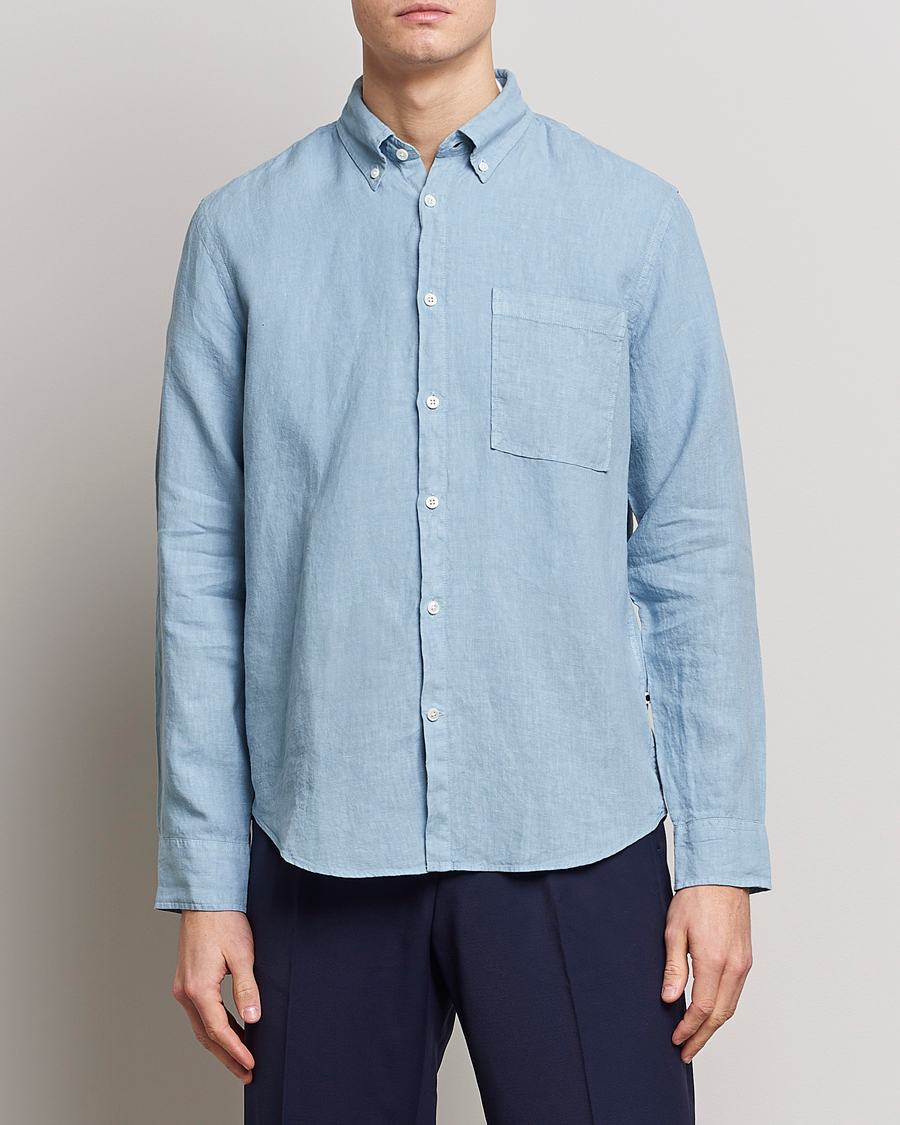 Herre | Casual | NN07 | Arne Linen Shirt Ashley Blue