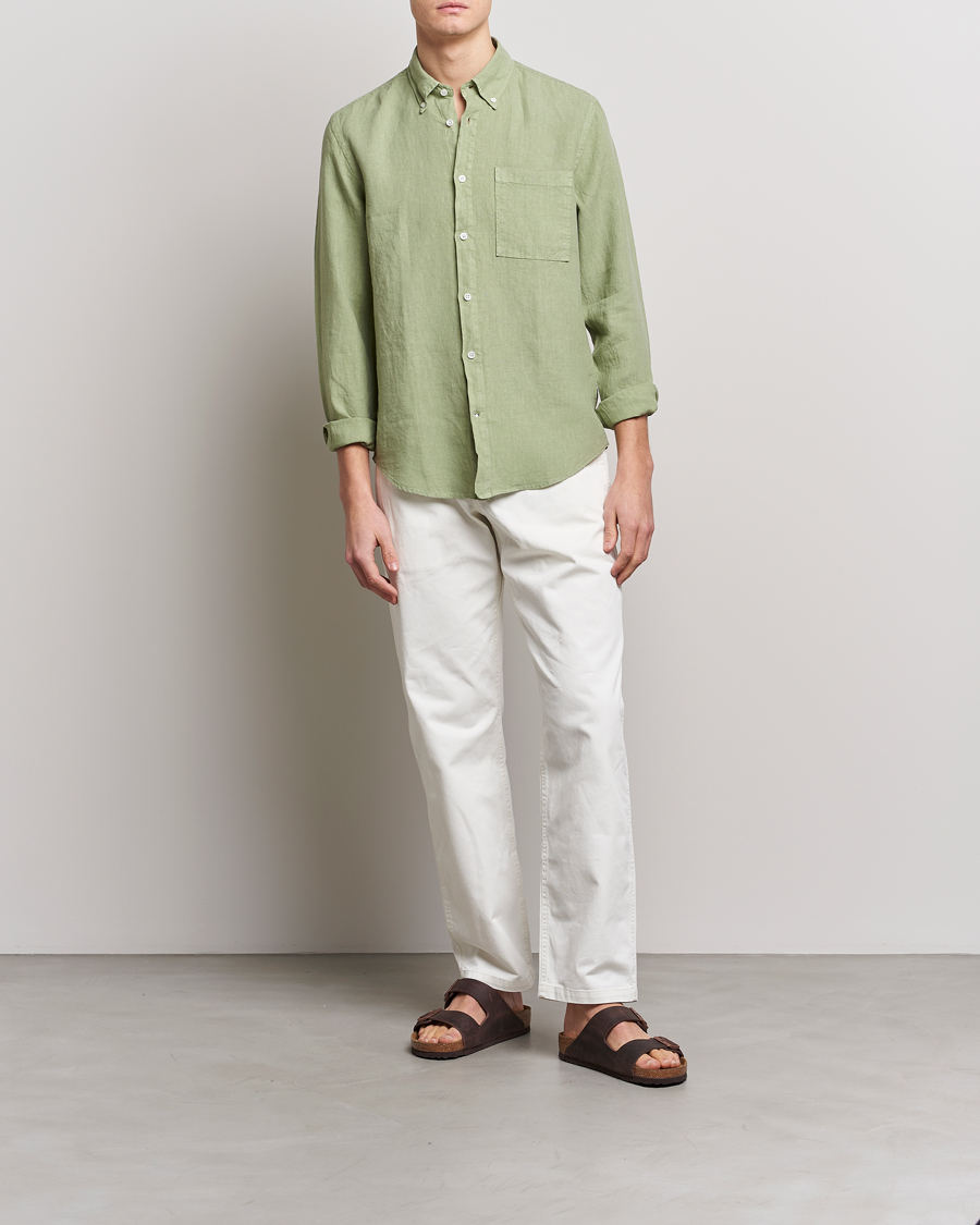 Herre | Skjorter | NN07 | Arne Linen Shirt Pale Green