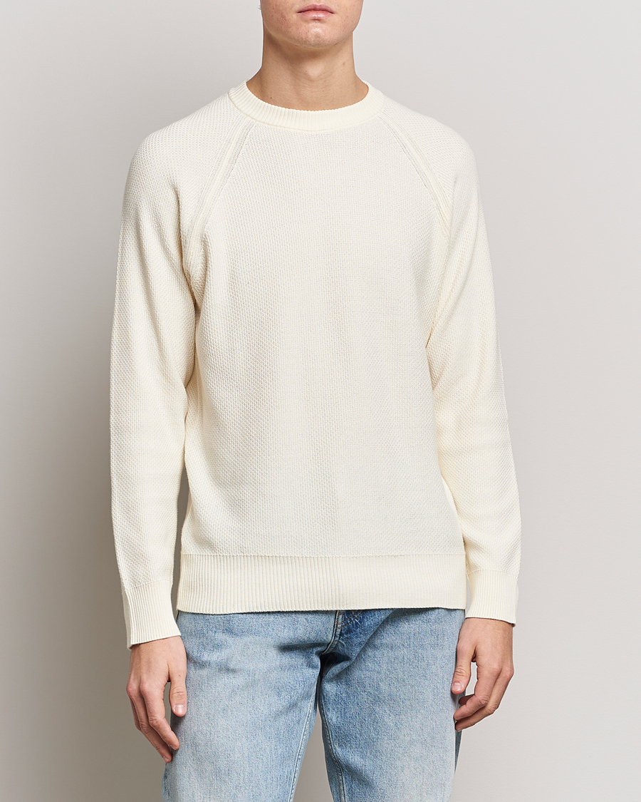 Herre | Strikkede gensere | NN07 | Brandon Cotton Knitted Sweater Ecru