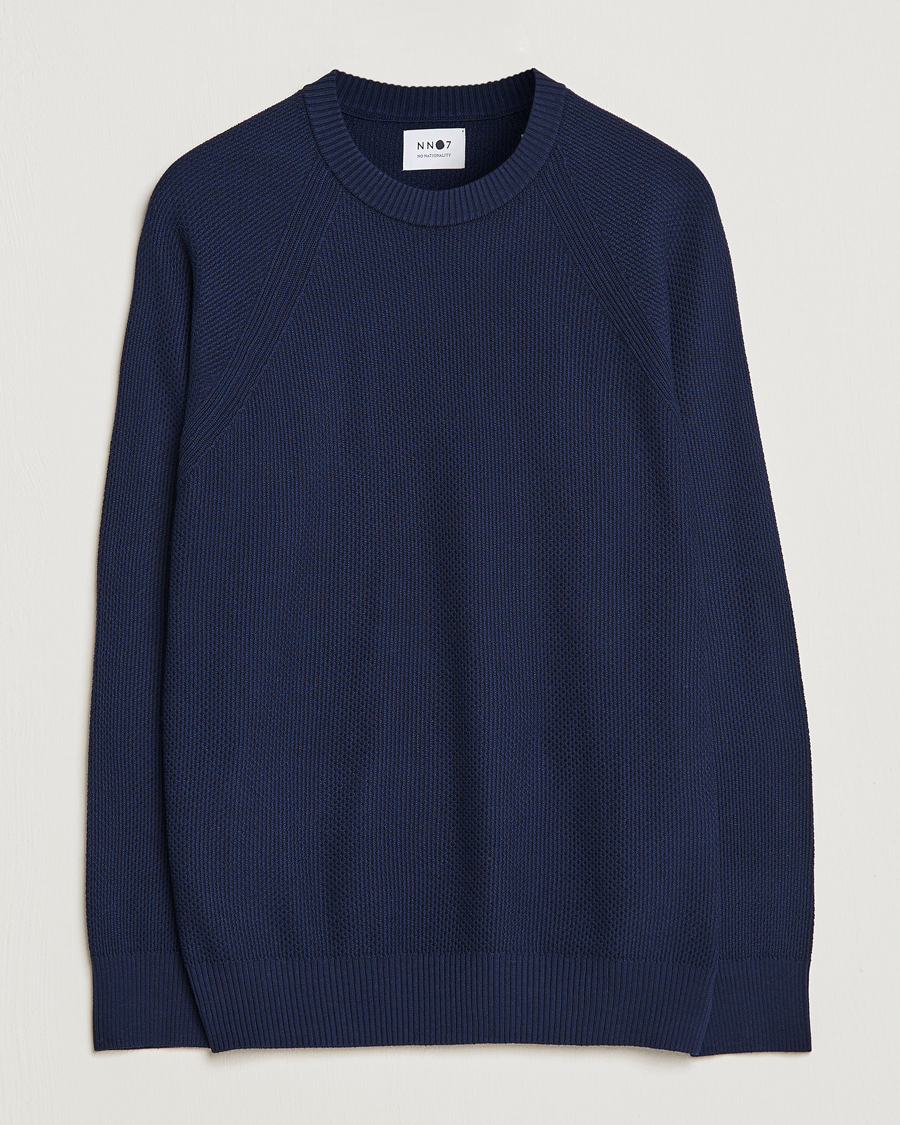 Herre | Gensere | NN07 | Brandon Cotton Knitted Sweater Navy Blue