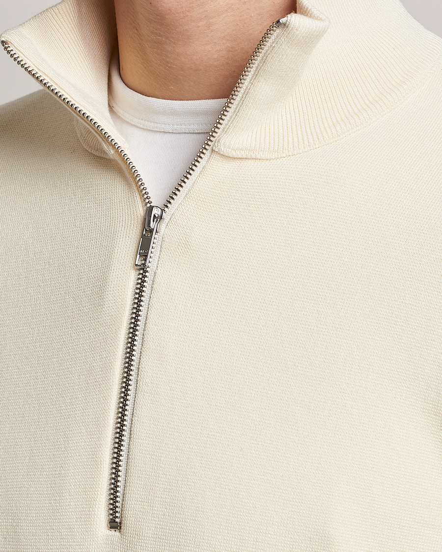 Herre | Gensere | NN07 | Luis Knitted Half-Zip Sweater Ecru