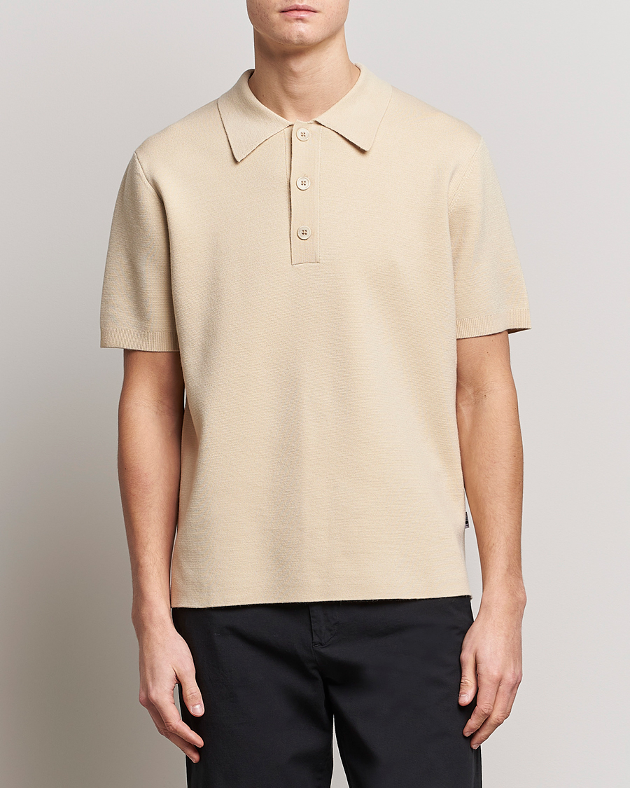 Herre | Pikéer | NN07 | Harald Knitted Polo Ecru