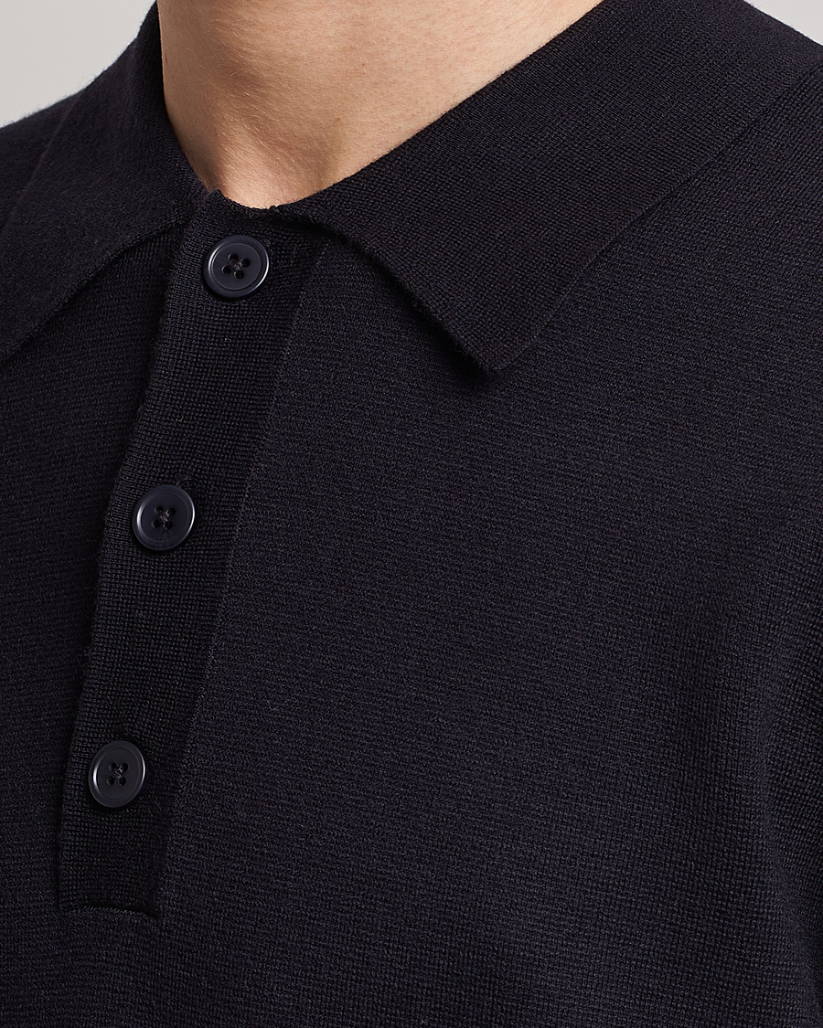 Herre | Pikéer | NN07 | Harald Knitted Polo Navy Blue