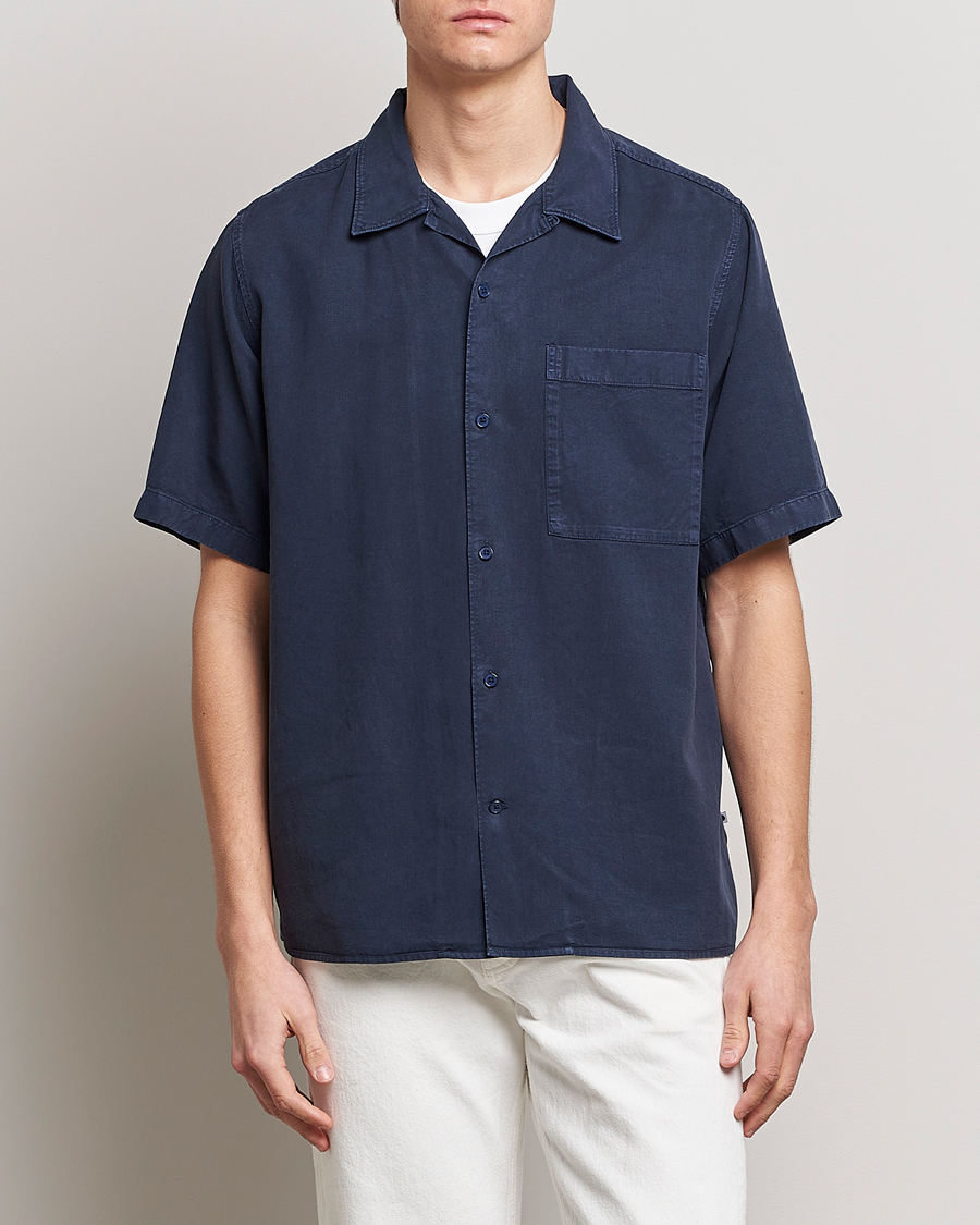 Herre |  | NN07 | Julio Tencel Resort Collar Shirt Sargasso Sea