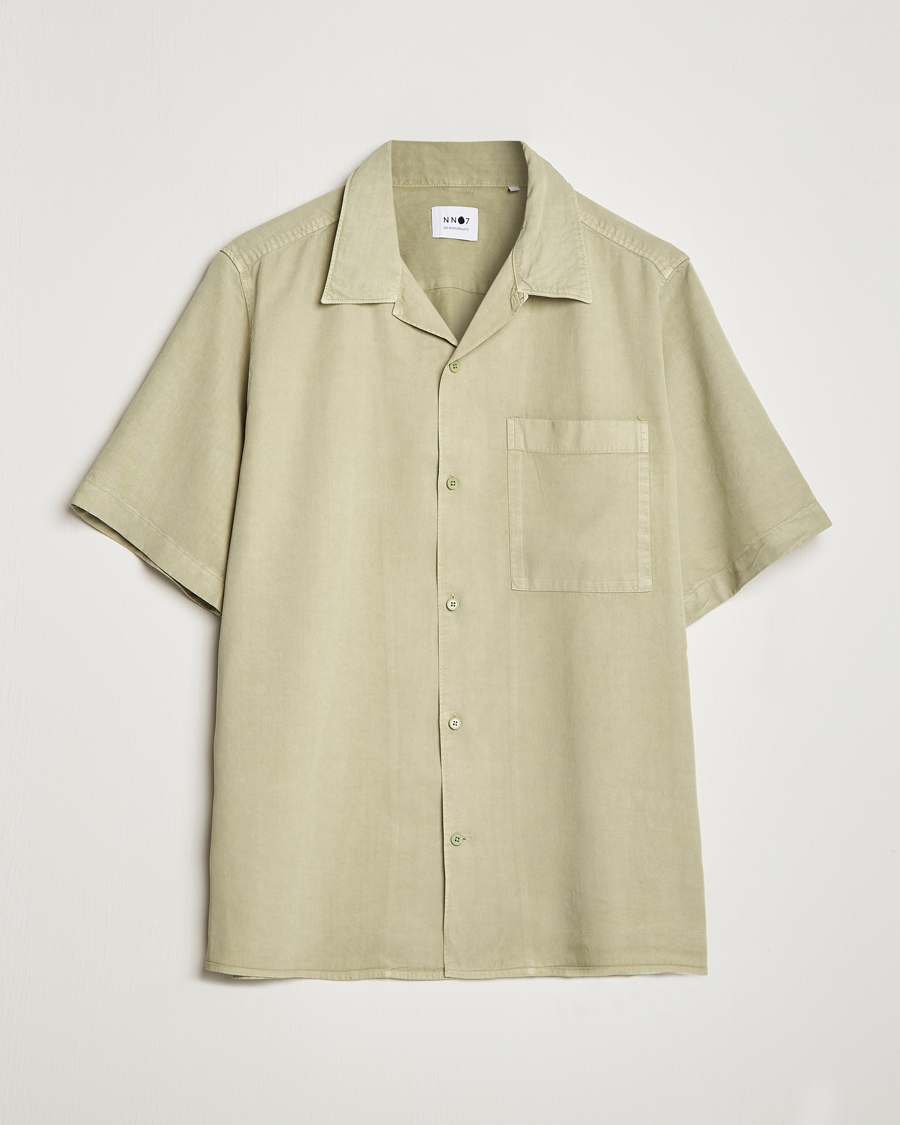 Herre | Skjorter | NN07 | Julio Tencel Resort Collar Shirt Pale Green