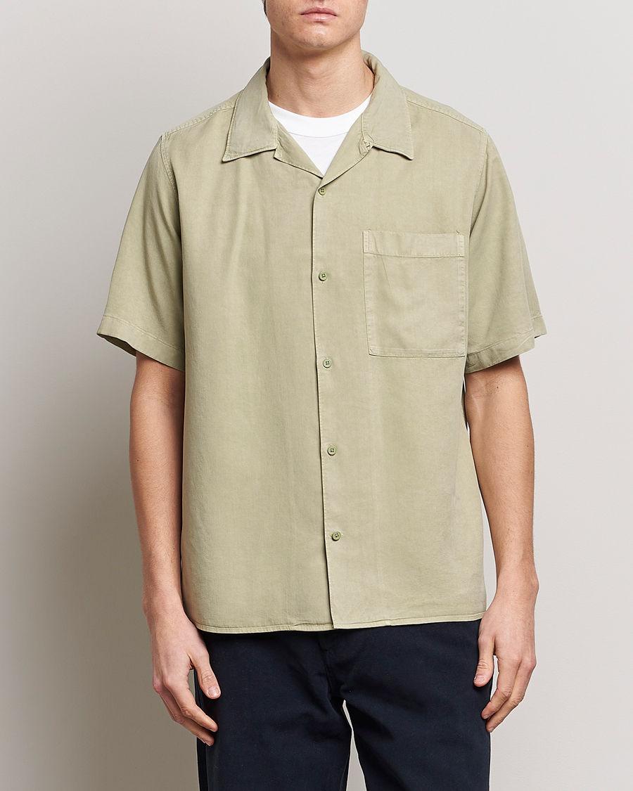 Herre | Skjorter | NN07 | Julio Tencel Resort Collar Shirt Pale Green