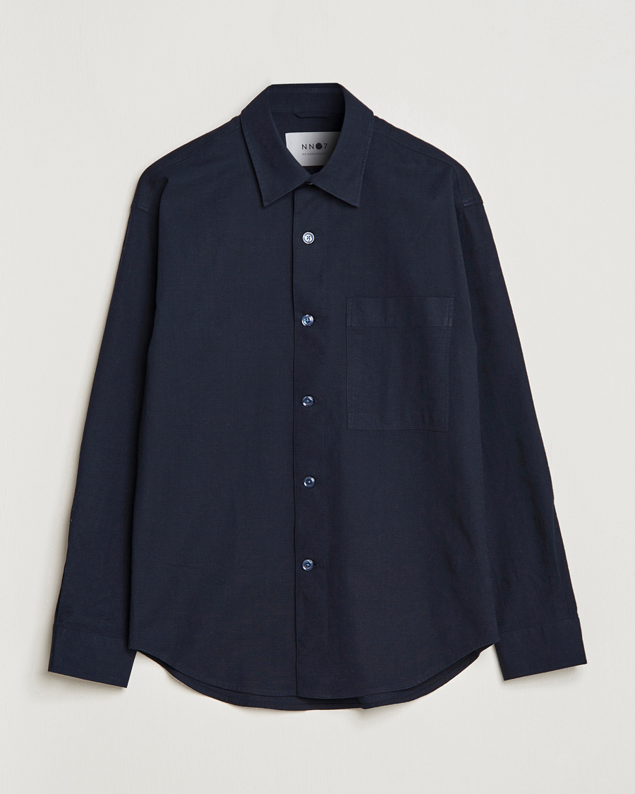 Herre | Skjorter | NN07 | Adwin Cotton Pocket Shirt Navy Blue