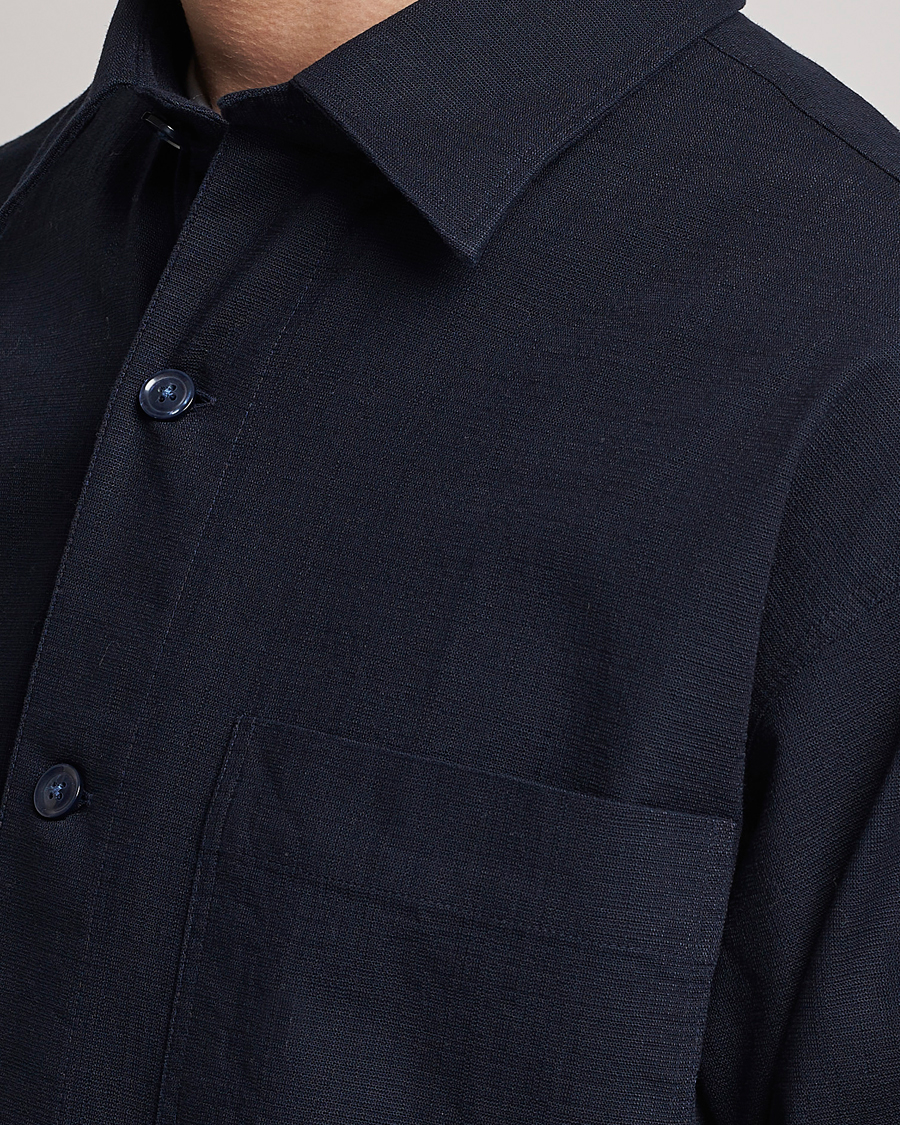 Herre | Skjorter | NN07 | Adwin Cotton Pocket Shirt Navy Blue