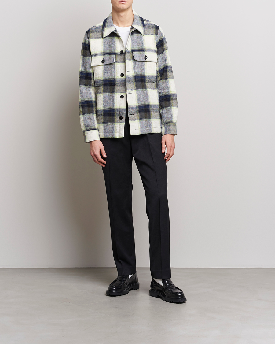 Herre | Skjorter | NN07 | Wilas Checked Pocket Overshirt Blue