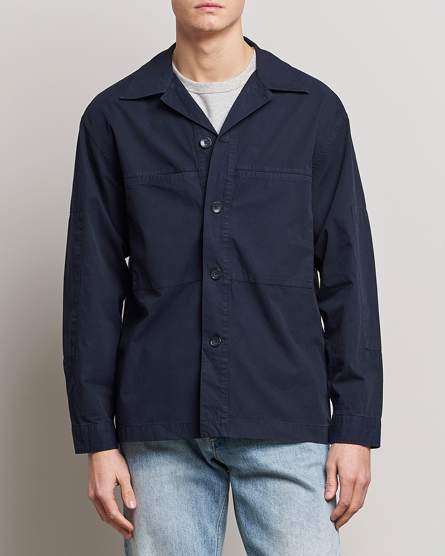 Herre | Skjortejakke | NN07 | Andre Patch Pocket Overshirt Navy Blue