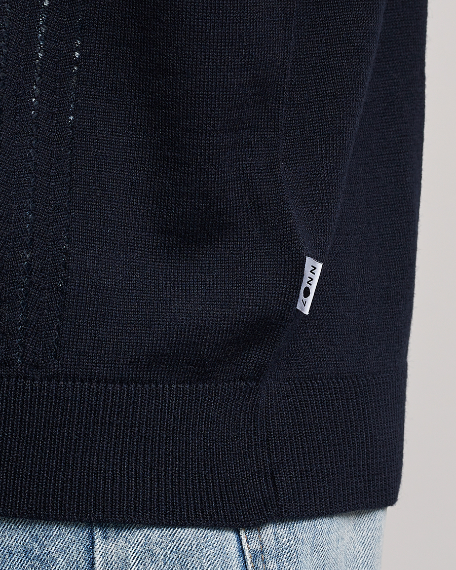 Herre | Pikéer | NN07 | Thor Knitted Polo Navy Blue