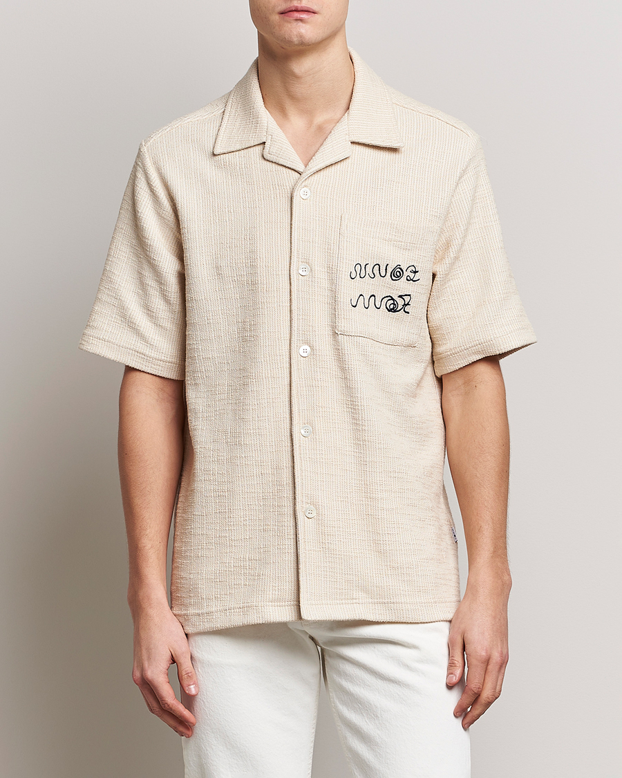 Herre | Kortermede skjorter | NN07 | Julio Knitted Structured Shirt Ecru
