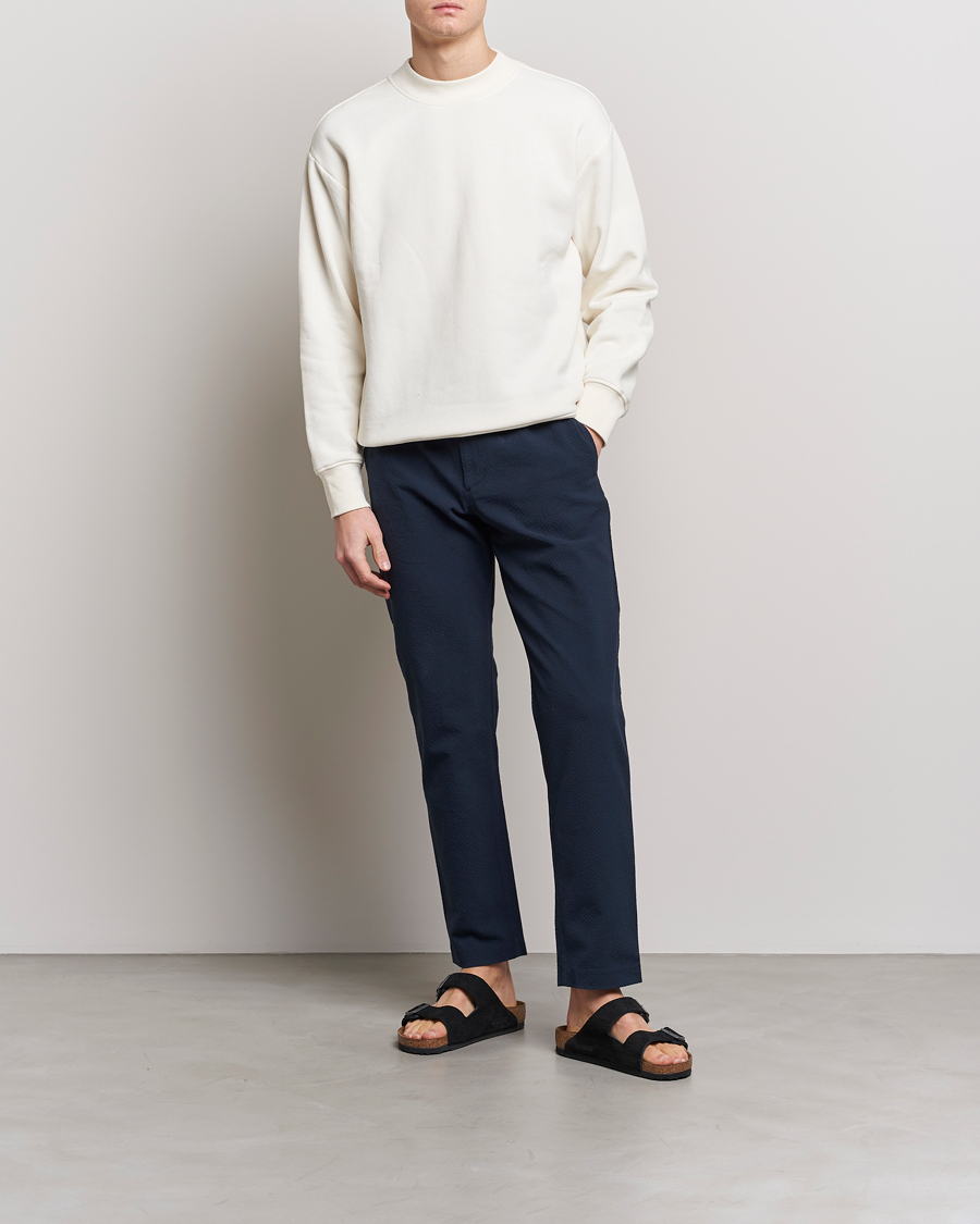 Herre | Bukser | NN07 | Theodore Seersucker Pants Navy Blue