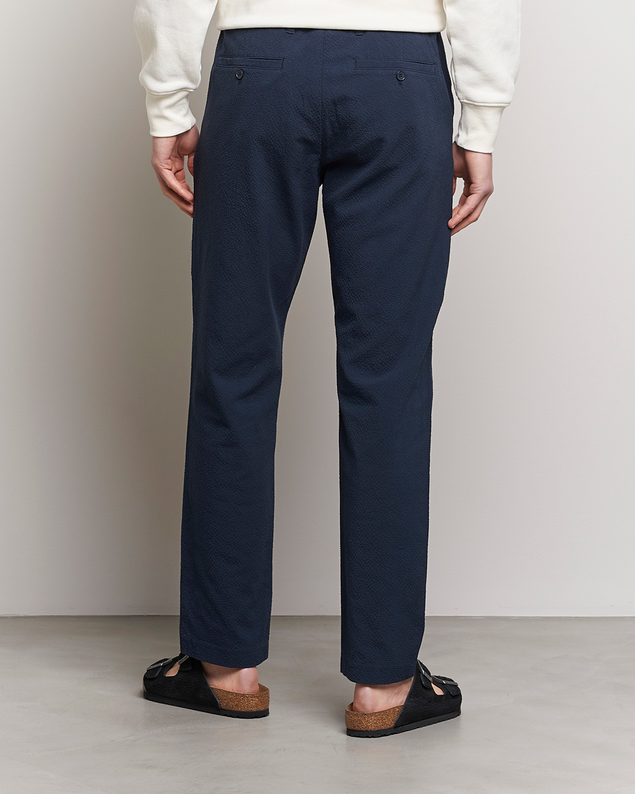Herre | Bukser | NN07 | Theodore Seersucker Pants Navy Blue