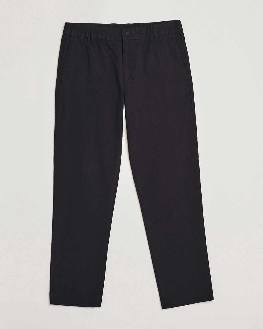 Herre | Bukser | NN07 | Theodore Seersucker Pants Black