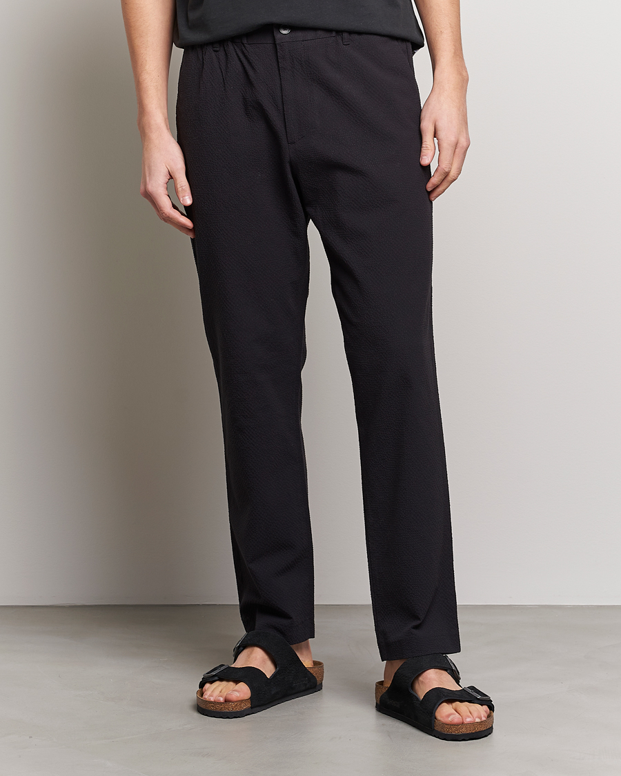 Herre | Bukser | NN07 | Theodore Seersucker Pants Black