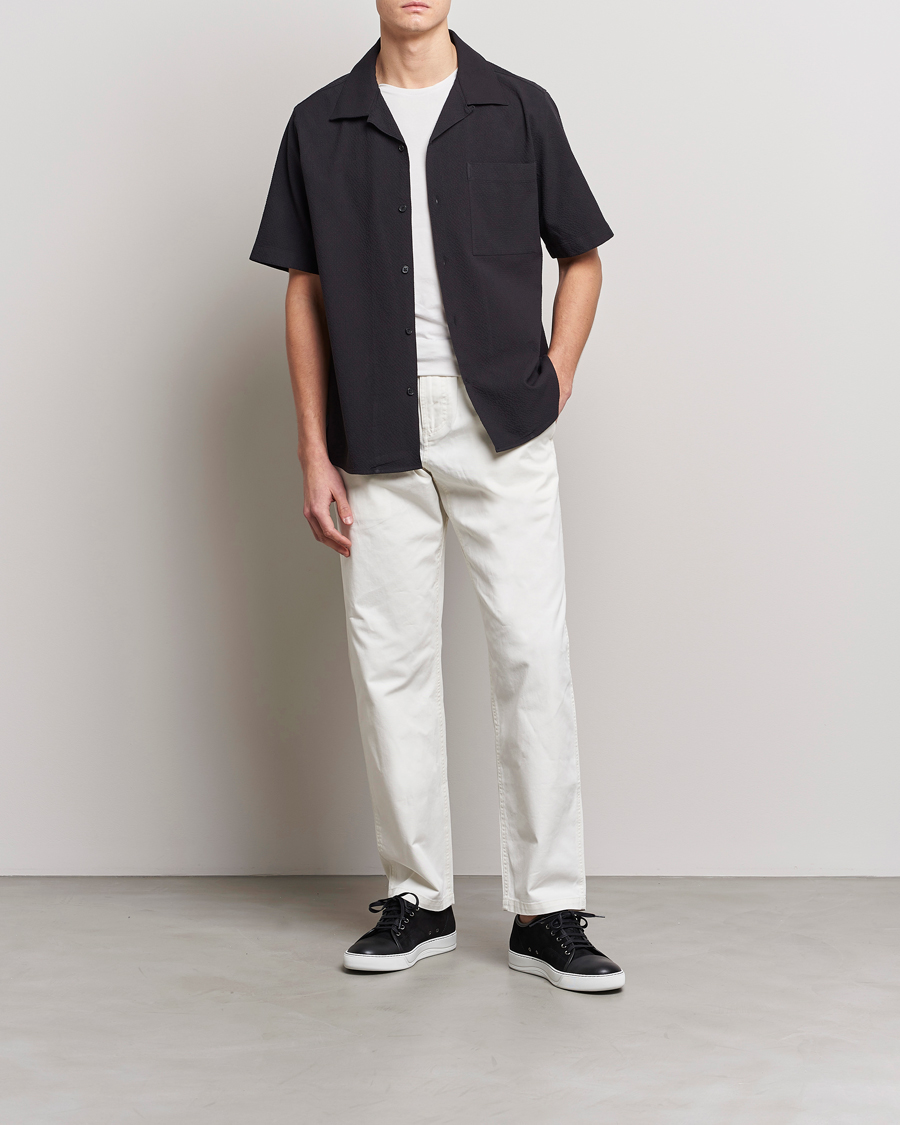 Herre | Skjorter | NN07 | Julio Seersucker Short Sleeve Shirt Black