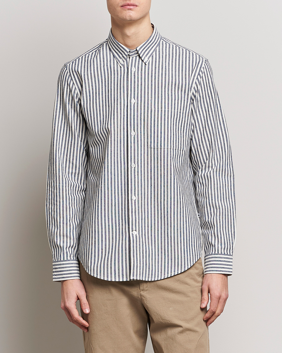 Herre |  | NN07 | Arne Creppe Striped Shirt Navy/White
