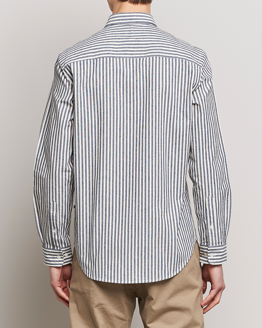 Herre | Skjorter | NN07 | Arne Creppe Striped Shirt Navy/White