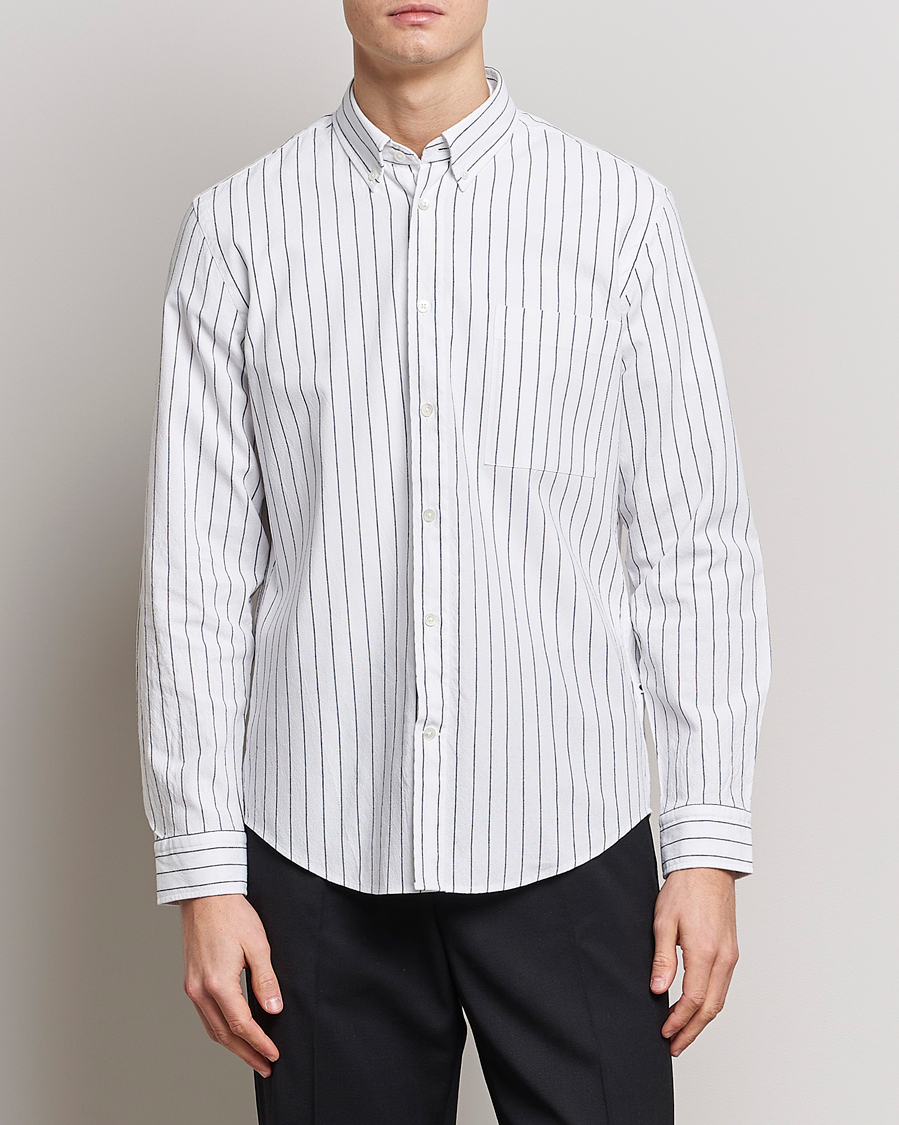 Herre |  | NN07 | Arne Creppe Striped Shirt Black/White