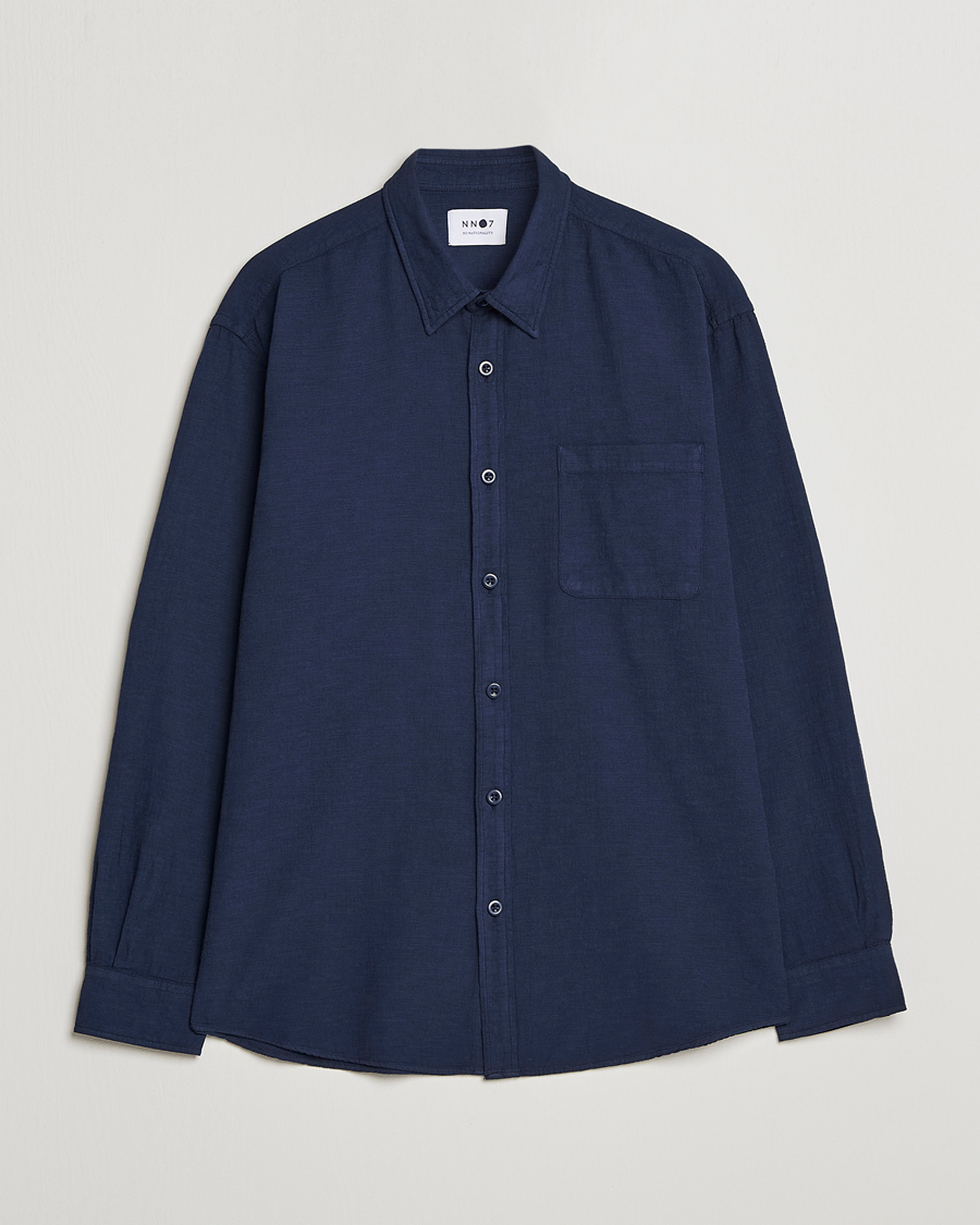 Herre | Skjorter | NN07 | Deon Jacquard Shirt Navy Blue