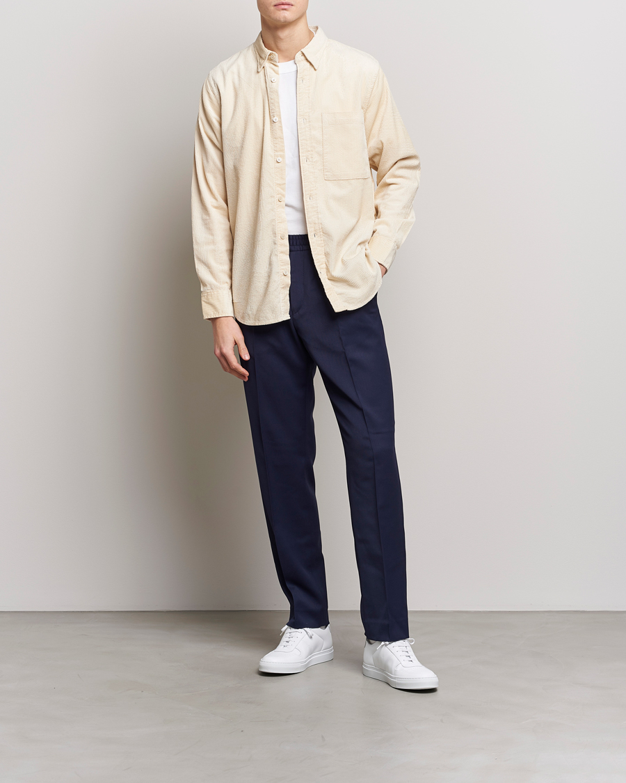 Herre | Skjorter | NN07 | Cohen Tencel Corduroy Shirt Ecru