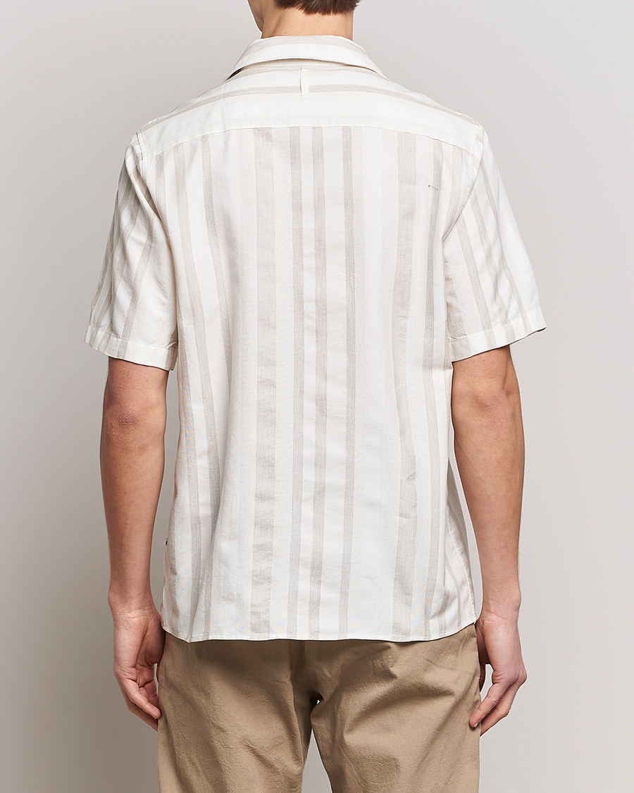 Herre | Skjorter | NN07 | Julio Block Stripe Short Sleeve Shirt Khaki/White