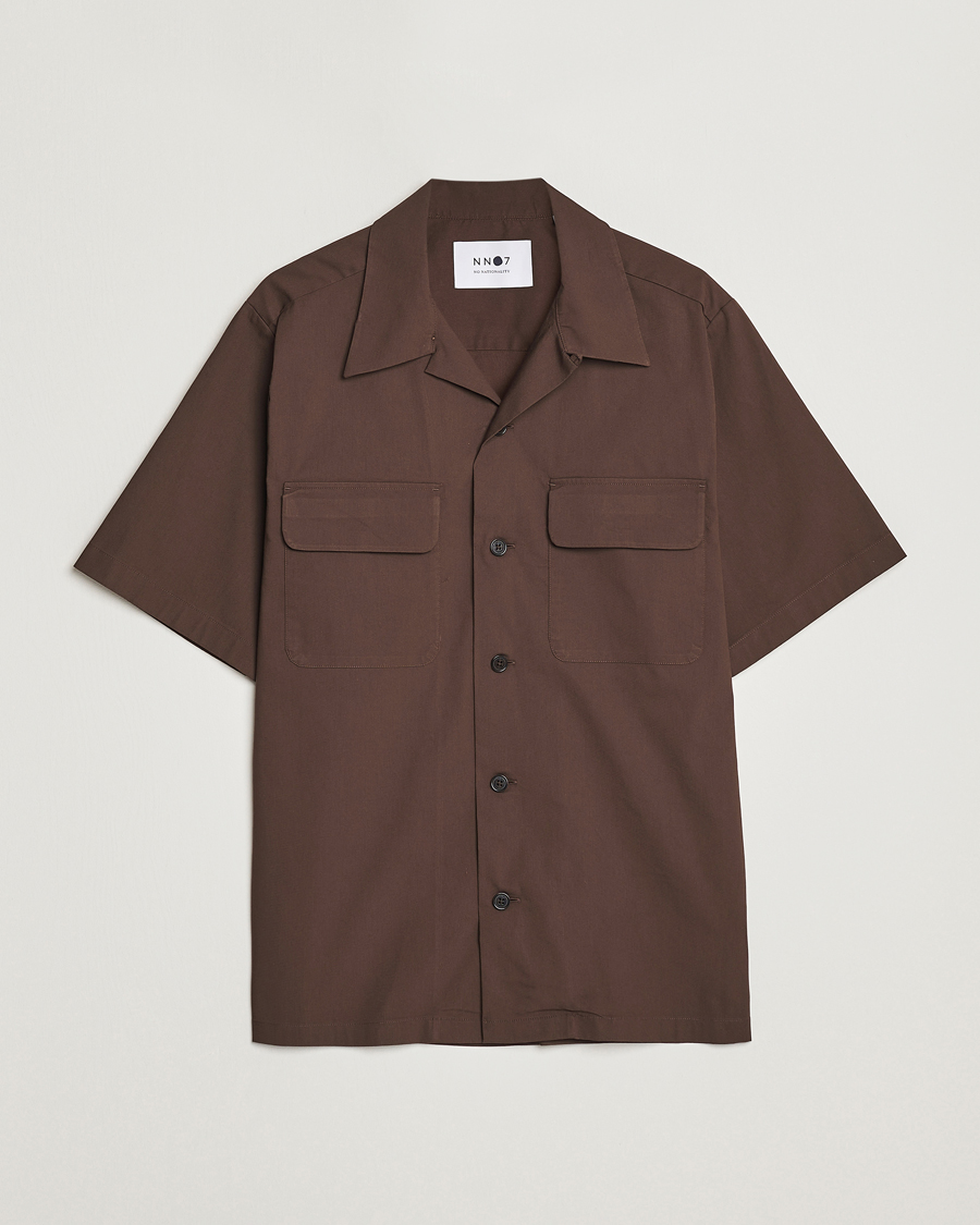 Herre | Skjorter | NN07 | Daniel Pocket Resort Collar Shirt Brown