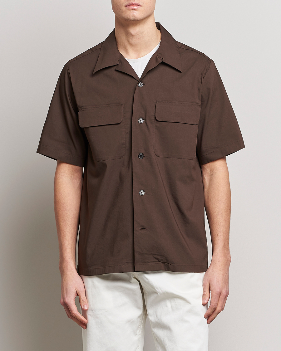 Herre | Skjorter | NN07 | Daniel Pocket Resort Collar Shirt Brown