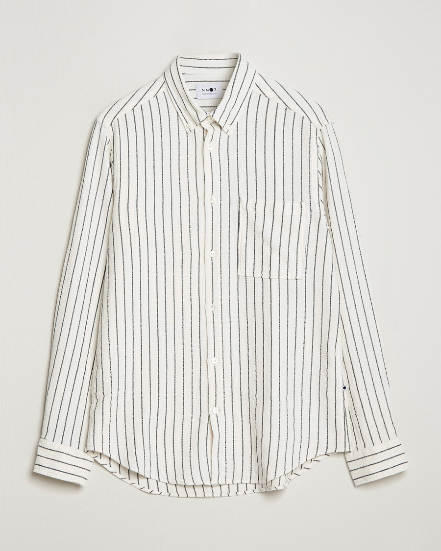 Herre | Skjorter | NN07 | Arne Linen Striped Shirt Navy/White
