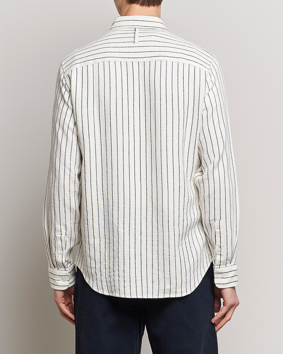 Herre | Skjorter | NN07 | Arne Linen Striped Shirt Navy/White