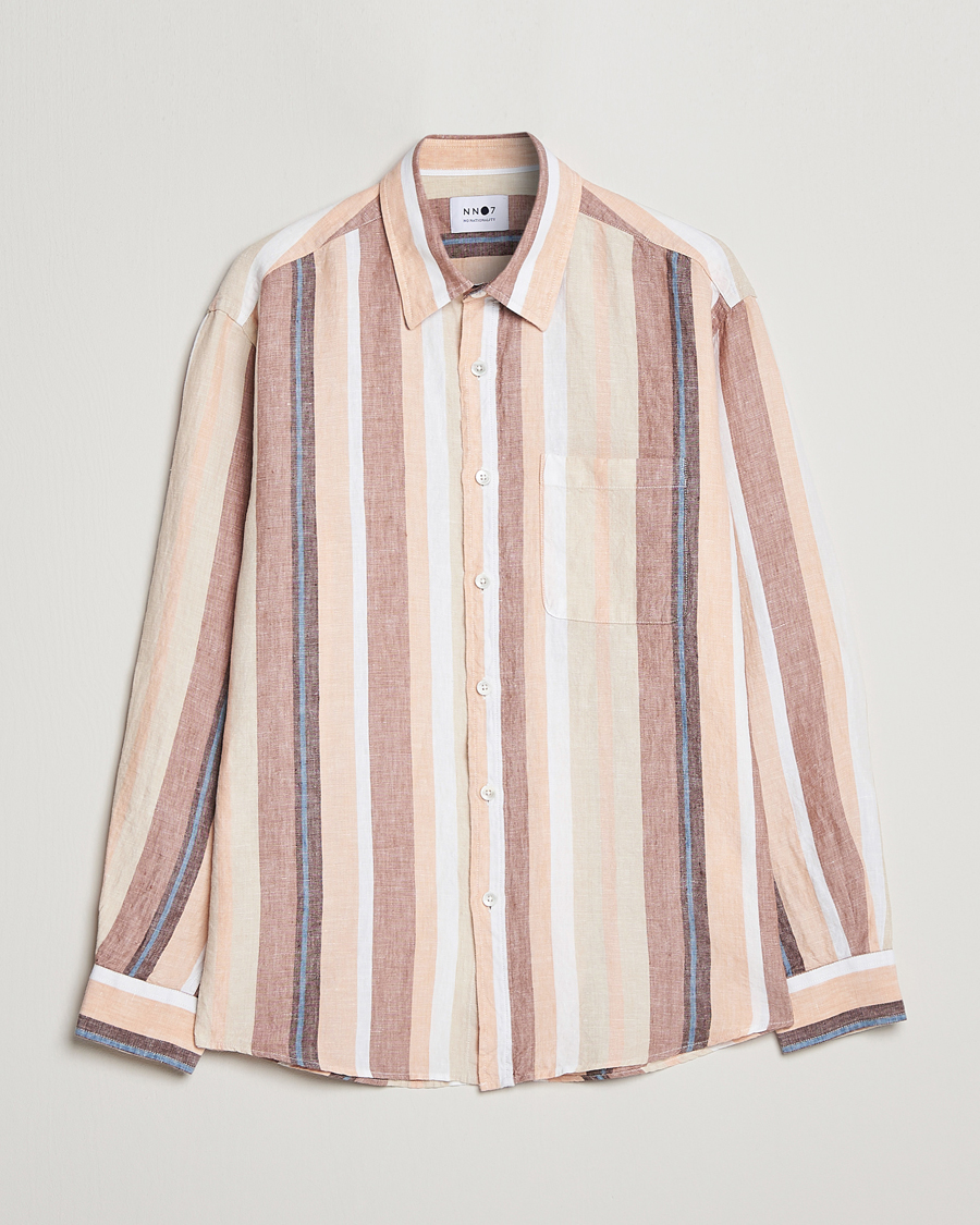 Herre | Skjorter | NN07 | Deon Linen Striped Shirt Multi