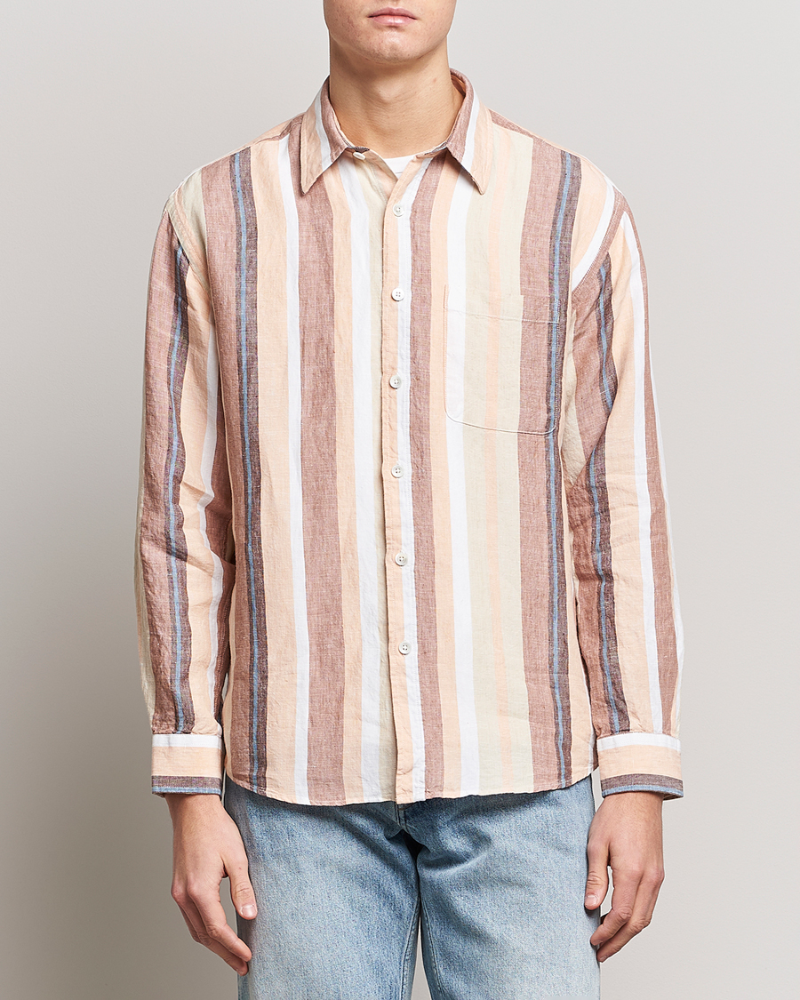 Herre | Business & Beyond | NN07 | Deon Linen Striped Shirt Multi